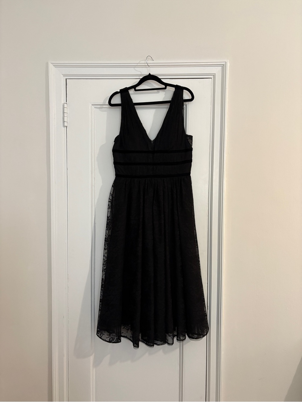 Nicole Miller Black Lace Midi Dress
